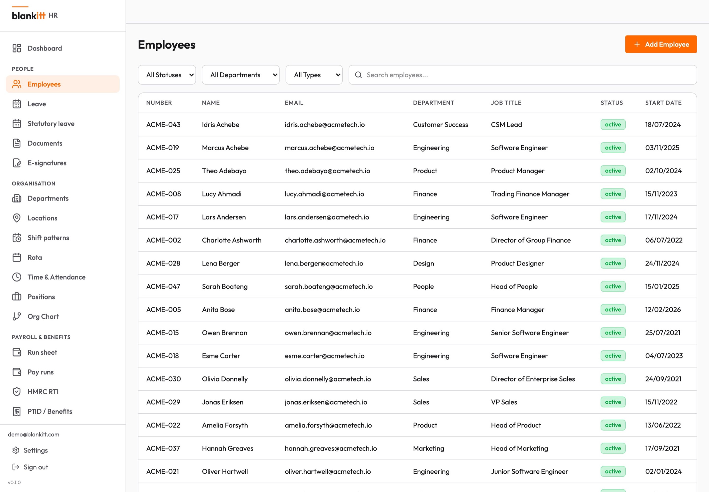 Blankitt HR employee directory and profile