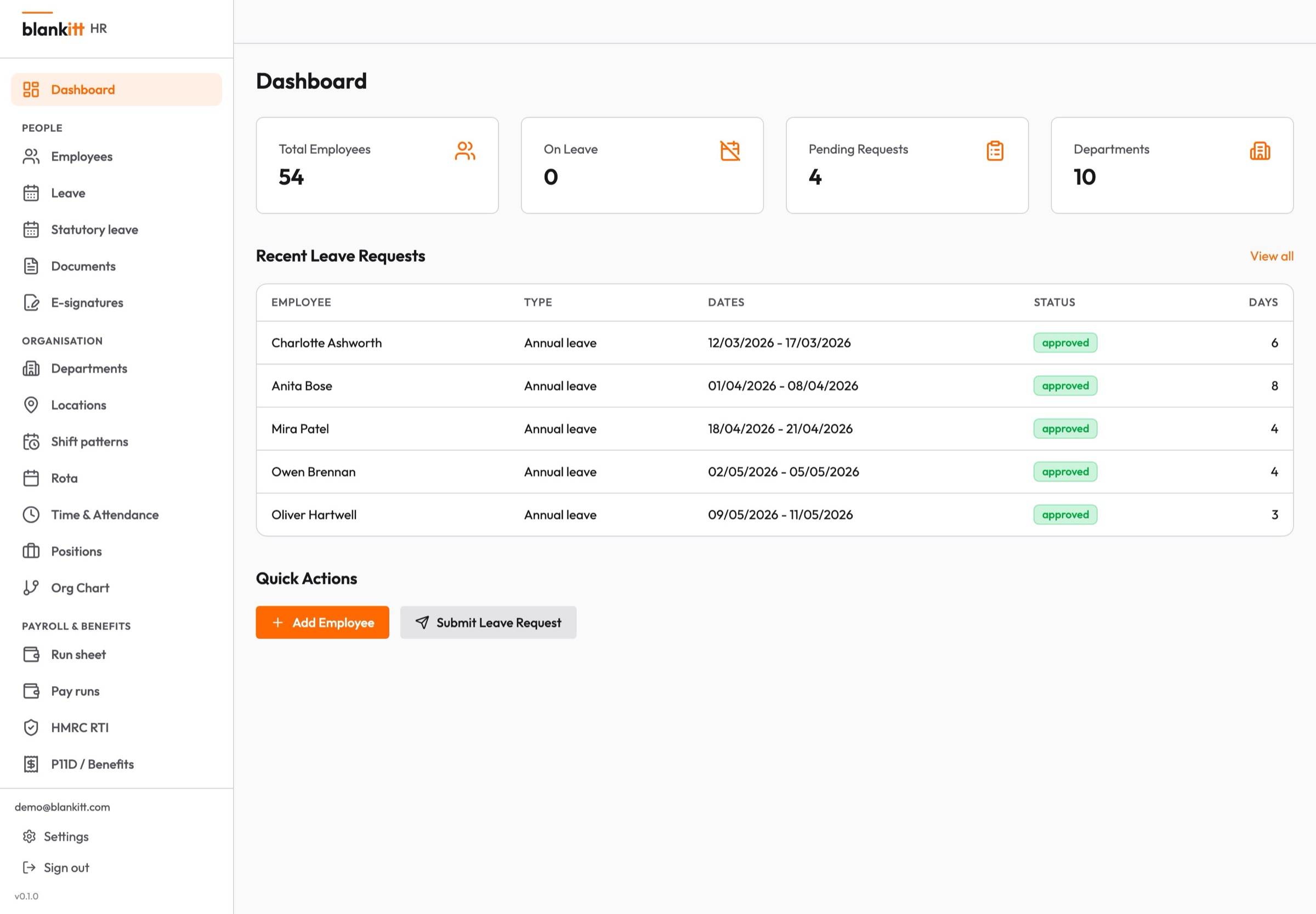 Blankitt HR custom report builder